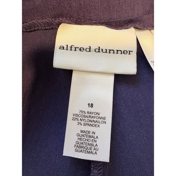 Alfred Dunner Womens Purple Pull-On Pants Sz 18 Stretch Rayon Straight-Leg Comfo - Picture 3 of 8